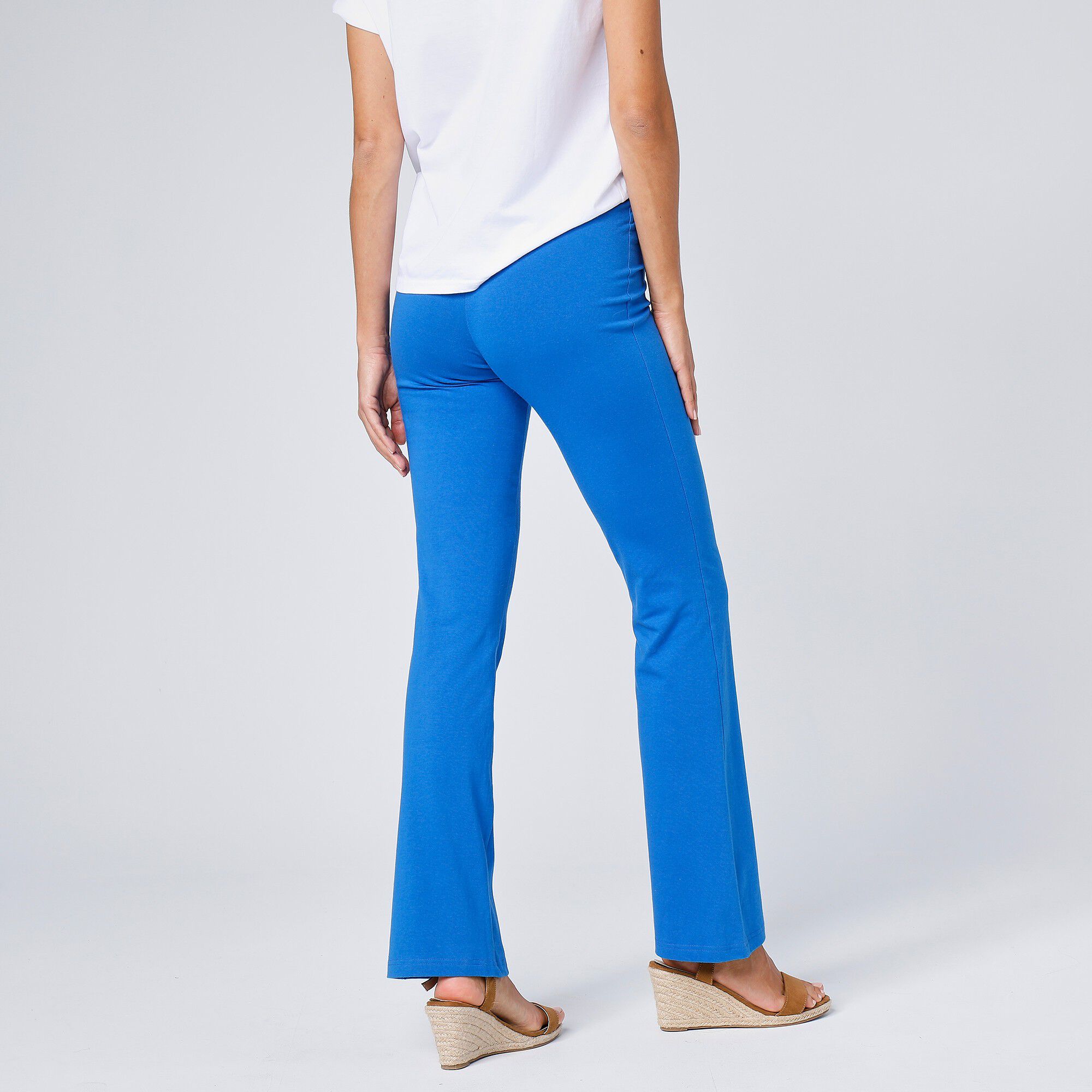 Legging bootcut uni, taille élastiquée