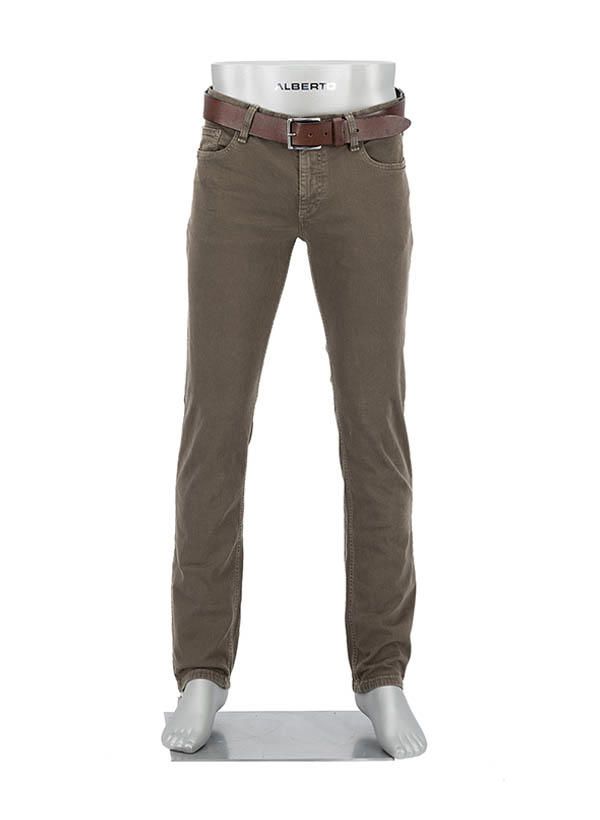 Alberto, Jeans Pipe, Regular Fit, Baumwolle T400®, braungrün