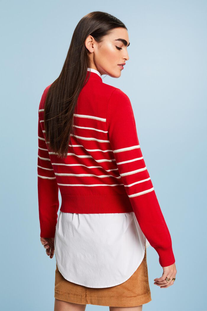 Gestreifter Strickpullover mit Kaschmiranteil