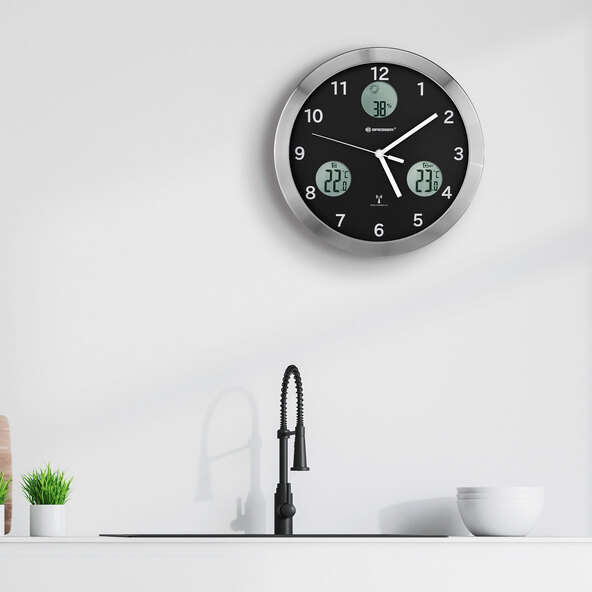Funk-Wanduhr MyTime io, schwarz