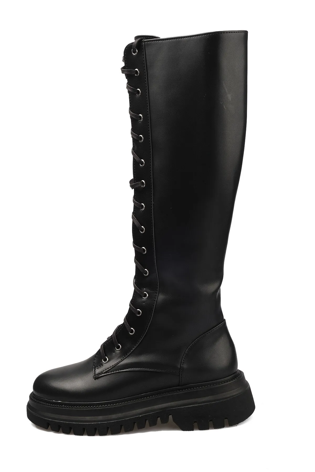 Mio Gusto  Raquel Damenstiefel zum Schnüren und Reißverschluss mit dünnem Fellfutter und dicken Sohlen