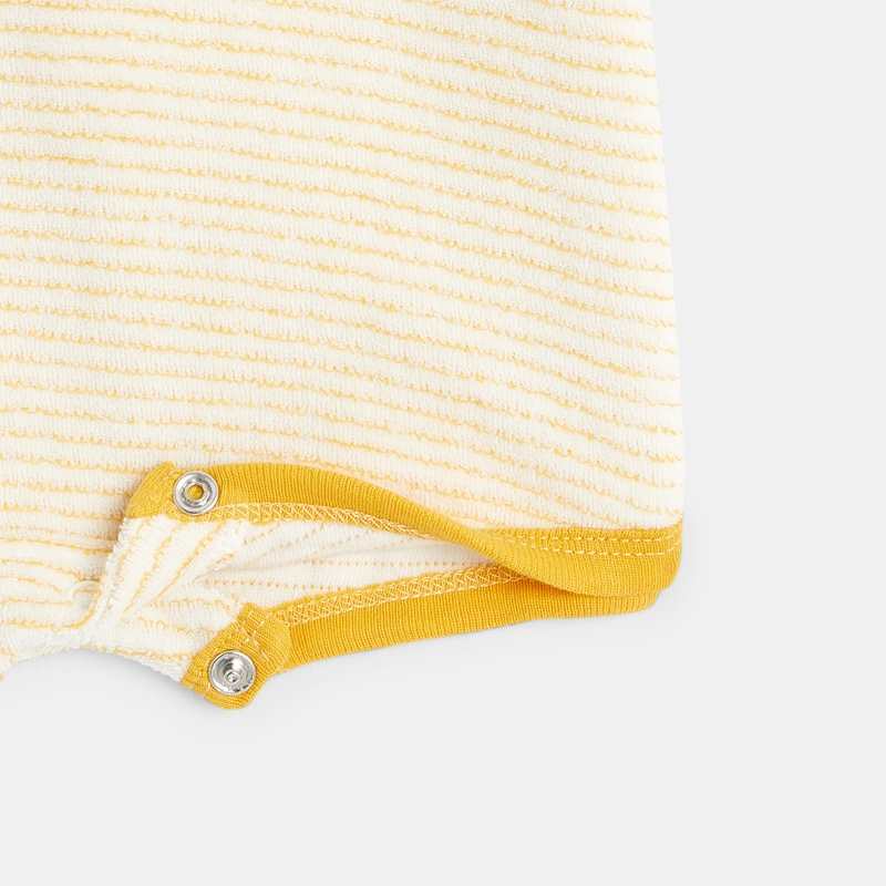 Combishort en coton éponge bébé jaune Absorba