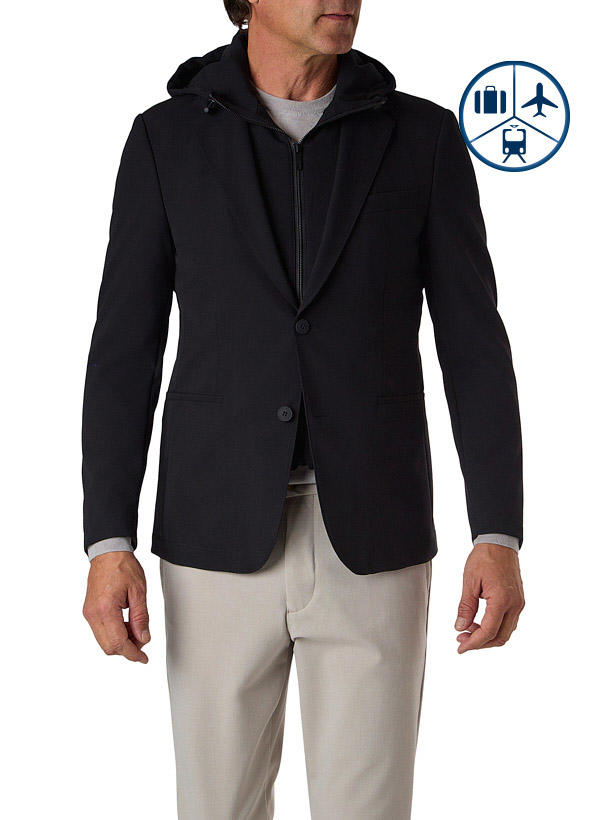 Strellson, Sakko Darron, Slim Fit, Mikrofaser-Stretch, schwarz