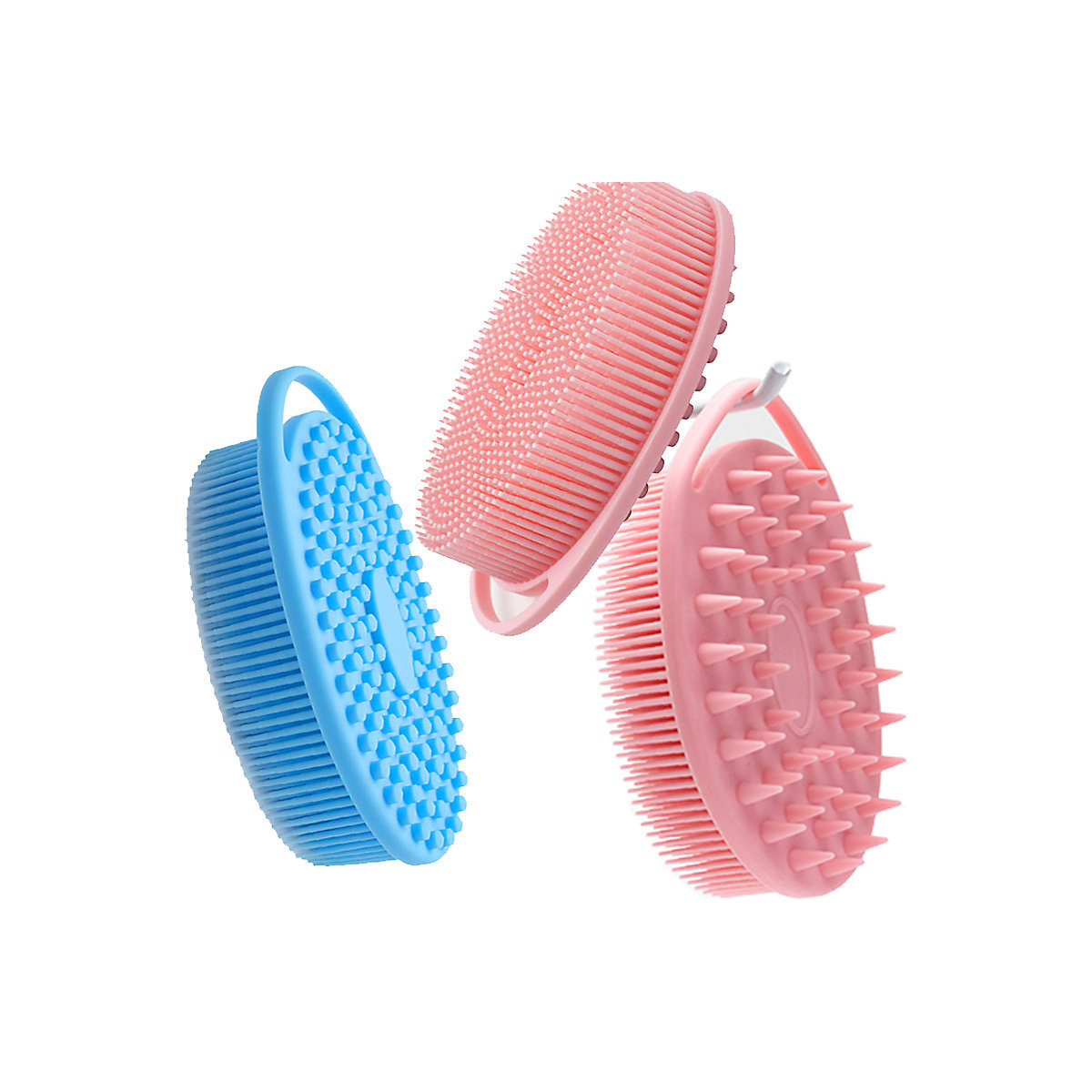 2 Stk Doppelseitige Silikon-Badebürste 2 Stk Kinder Sensory Training Soft Touch Brush Silikon-Badebürste