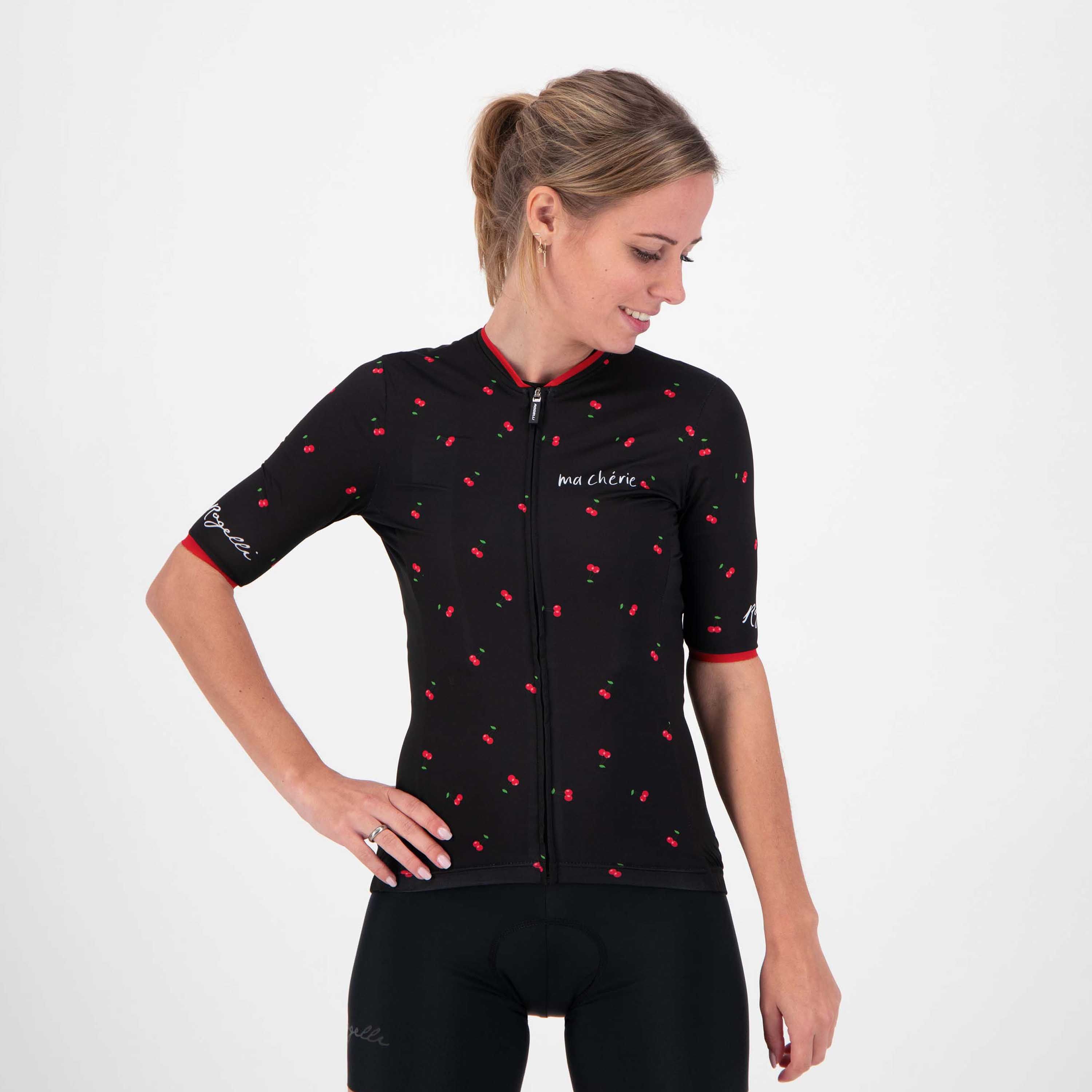 Rogelli Fruity Schwarz/Rot Damen Radtrikot Kurzarm