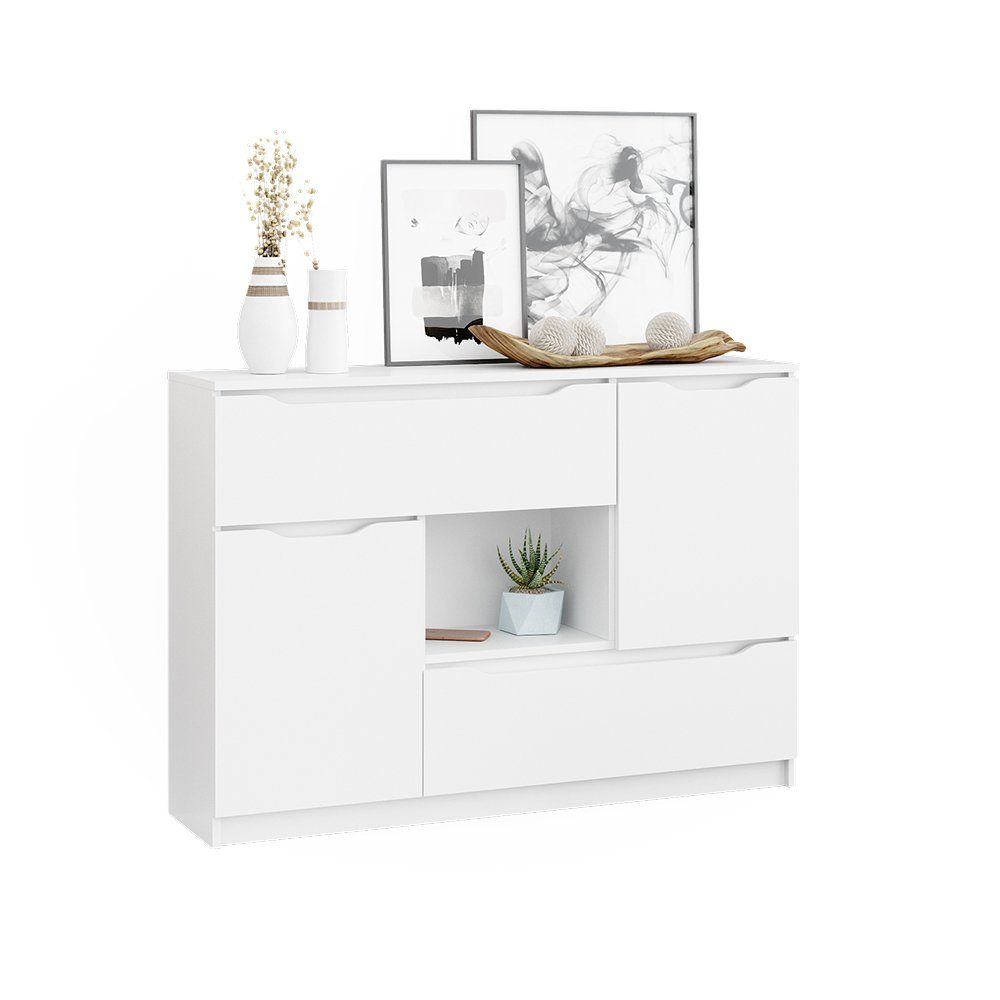 Vicco Sideboard Kommode Mehrzweckschrank RUBEN 120 cm Weiß