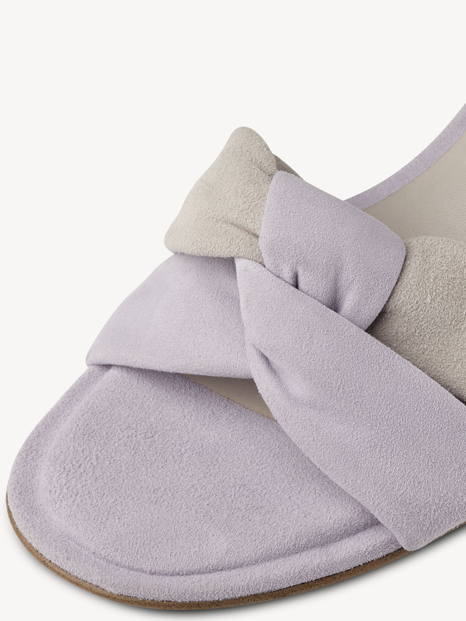 Sandale à talon en cuir - mauve