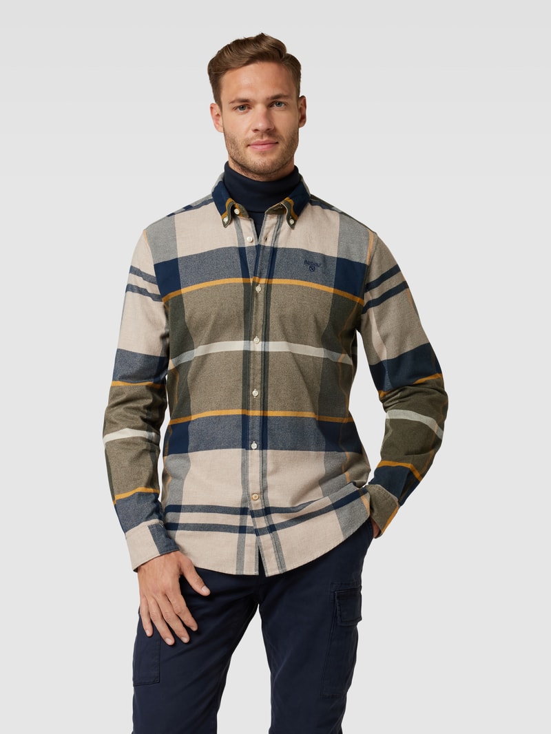 Tailored Fit Freizeithemd mit Karomuster Modell 'Iceloch' in grün
