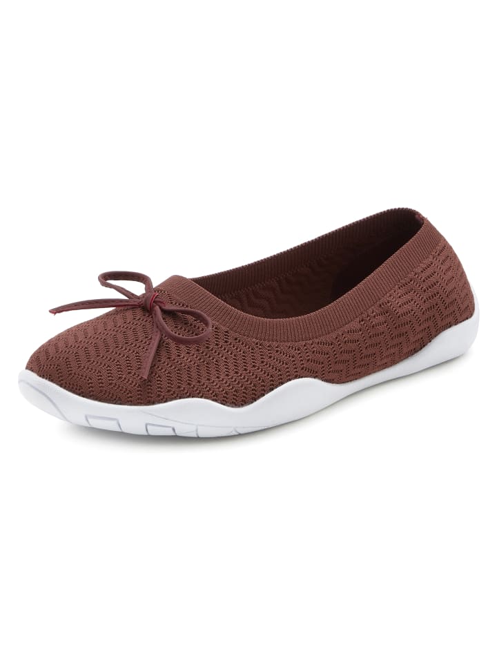 LASCANA Sneaker Ballerinas in rotbraun günstig kaufen