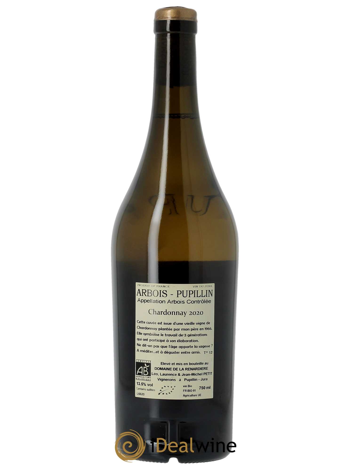 Arbois Vignes de 1966 Domaine de la Renardière  2020 - Lot de 1 Bouteille