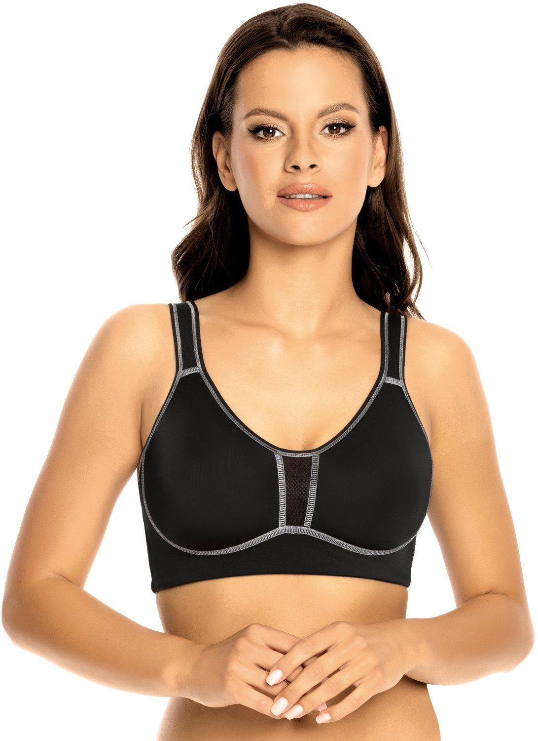 Viania Sport-BH 101470 (1-tlg) CoolQuick-Spezialfaser atmungsaktiv feuchtigkeitsregulierend starker Halt High Function Farbe Schwarz