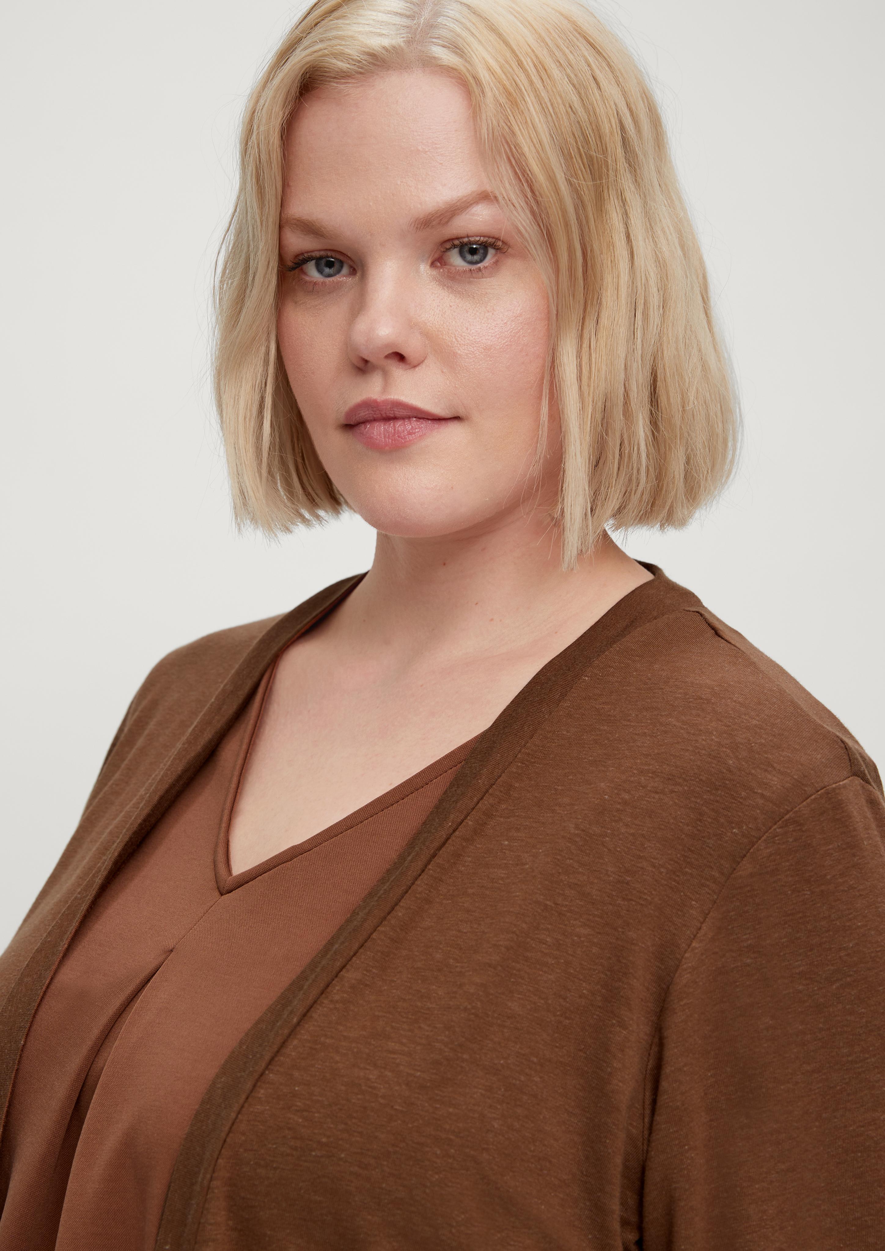 Cardigan aus Viskosemix mit Leinen  2131936-8751