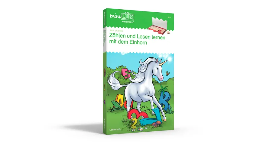 miniLÜK-Set-Kasten + Übungsheft/e / Vorschule/1. Klasse - Mathematik, Deutsch: Zählen und lesen lernen mit dem Einhorn