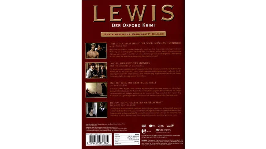 Lewis - Der Oxford Krimi - Staffel 2  [4 DVDs]
