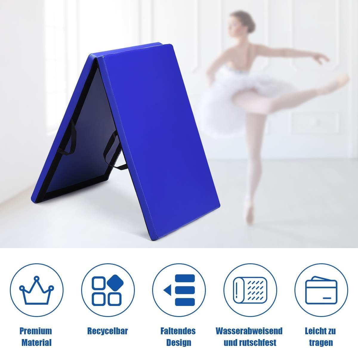 KOMFOTTEU Weichbodenmatte Yogamatte, klappbar, 180x60x4cm