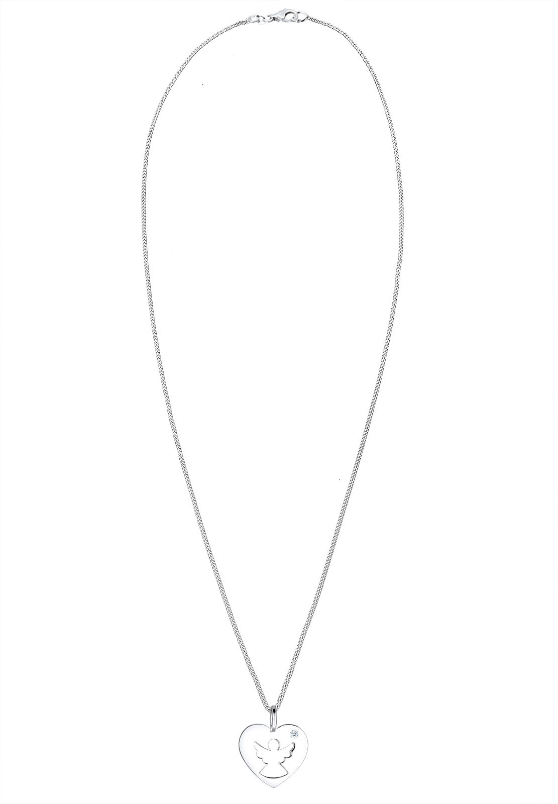 Elli DIAMONDS Diament Anioł Stróż w kształcie serca (0,03 ct.) - srebro (925/1000)