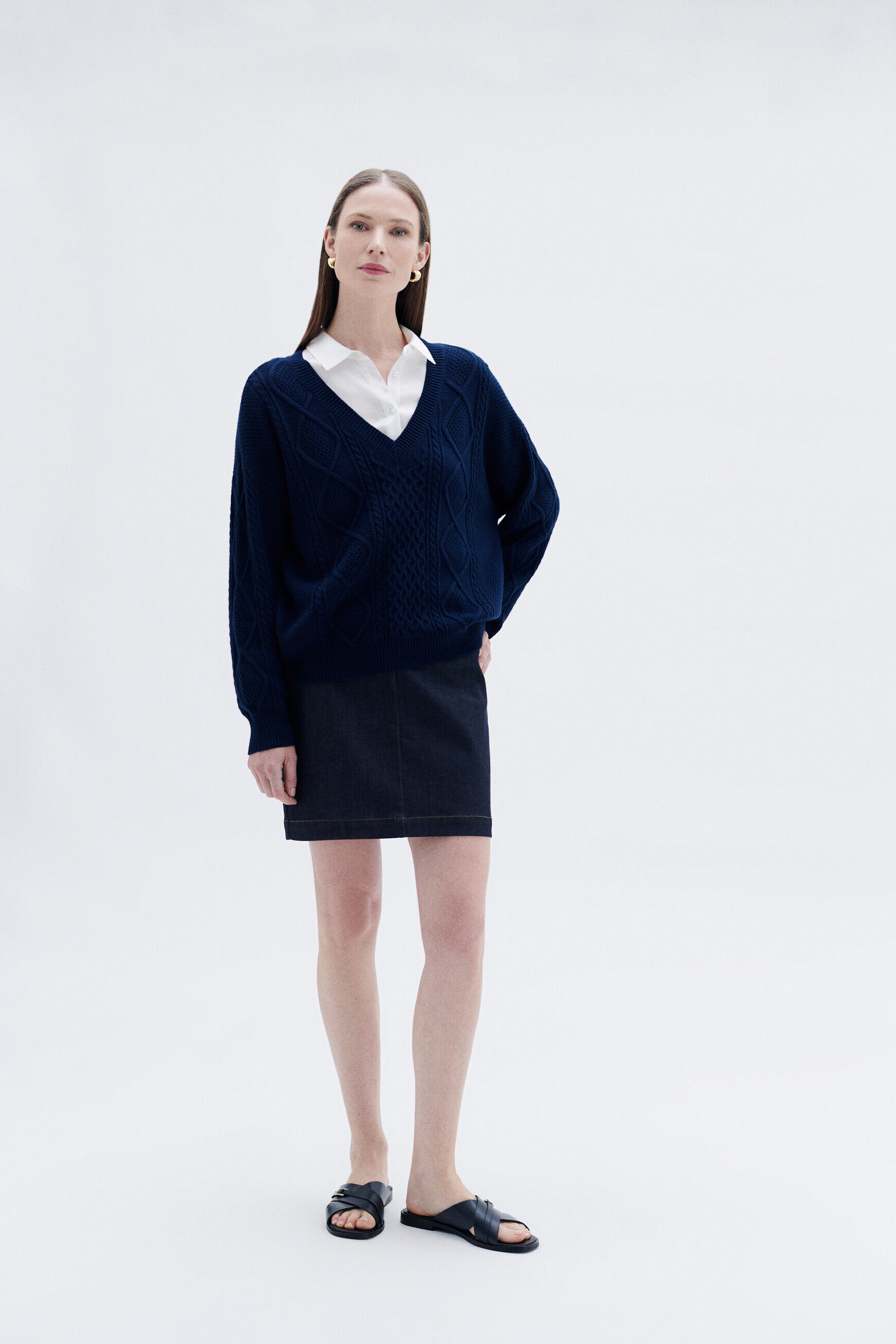 Pull eden bleu marine femme