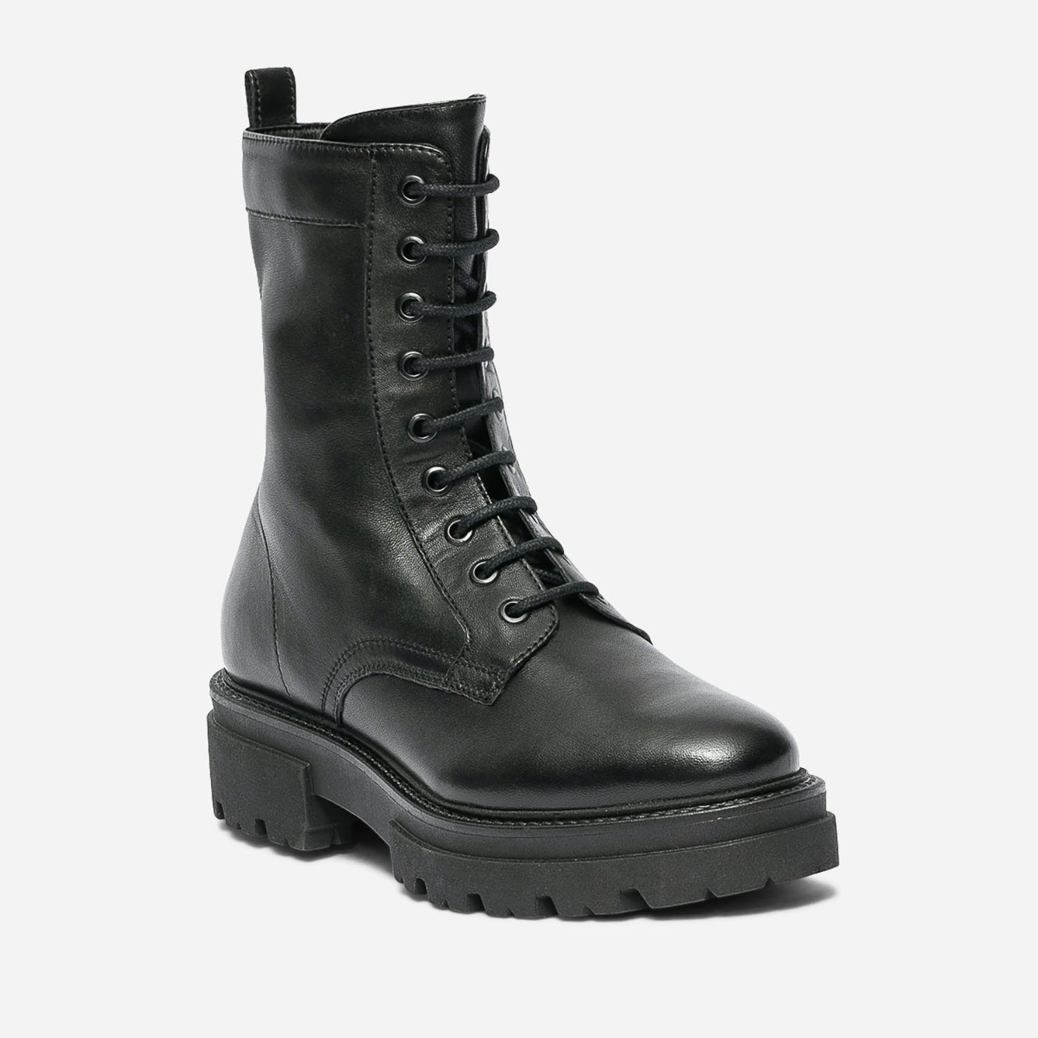 Boots TEXTO noir en cuir éco-conçu à semelle crantée