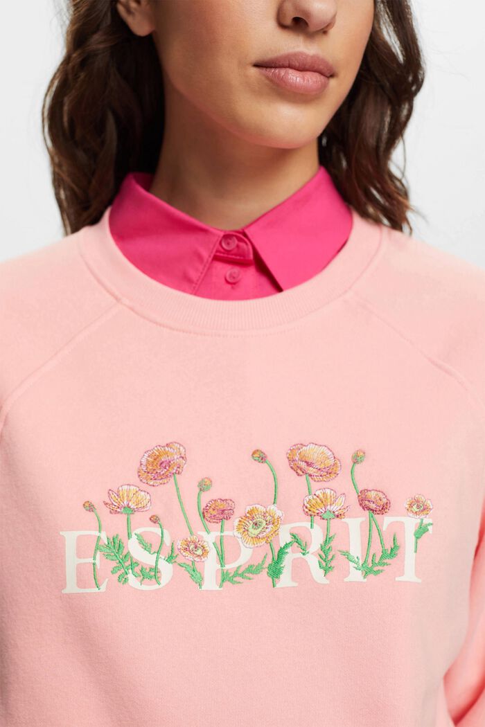 Sweatshirt mit Logoprint und Blumenstickereien