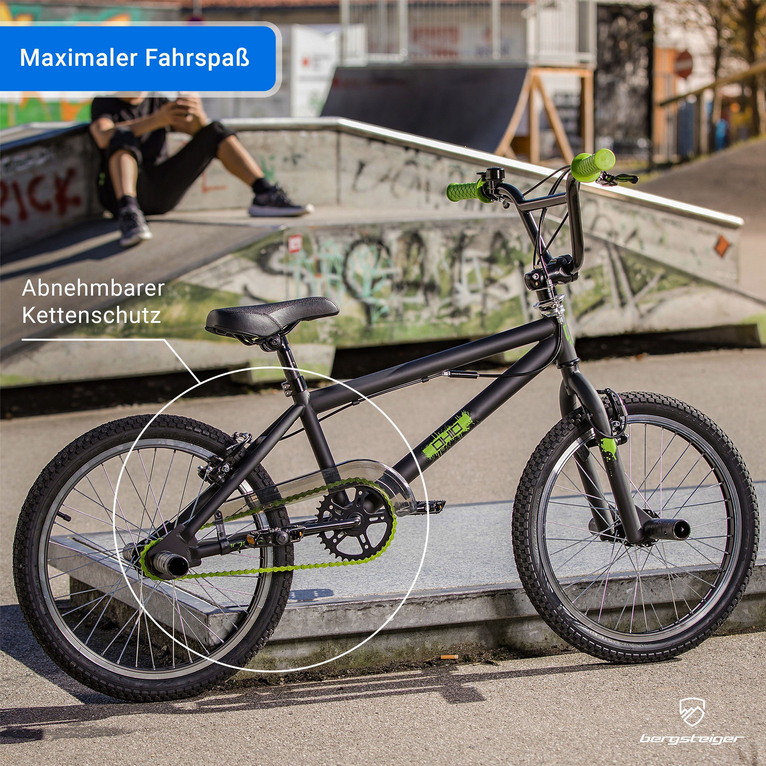 bergsteiger BMX-Rad Ohio 20 Zoll BMX, 360° Rotor-System, Freestyle, 1 Gang