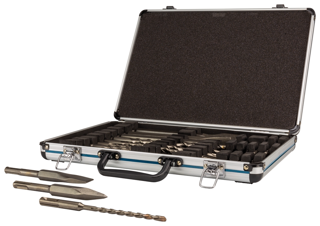 Makita Accessoires D-42444 17-Delige SDS+ boor-/beitelset in aluminium koffer