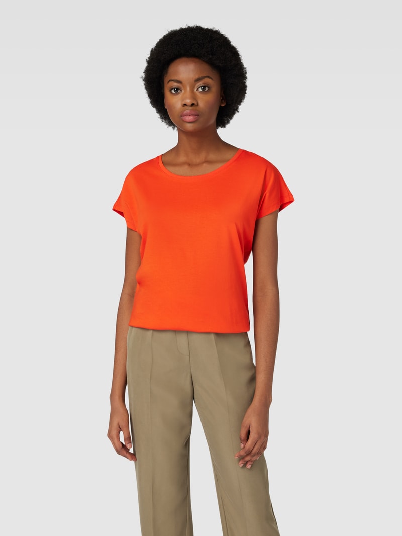 T-Shirt mit Rundhalsausschnitt in dunkel orange