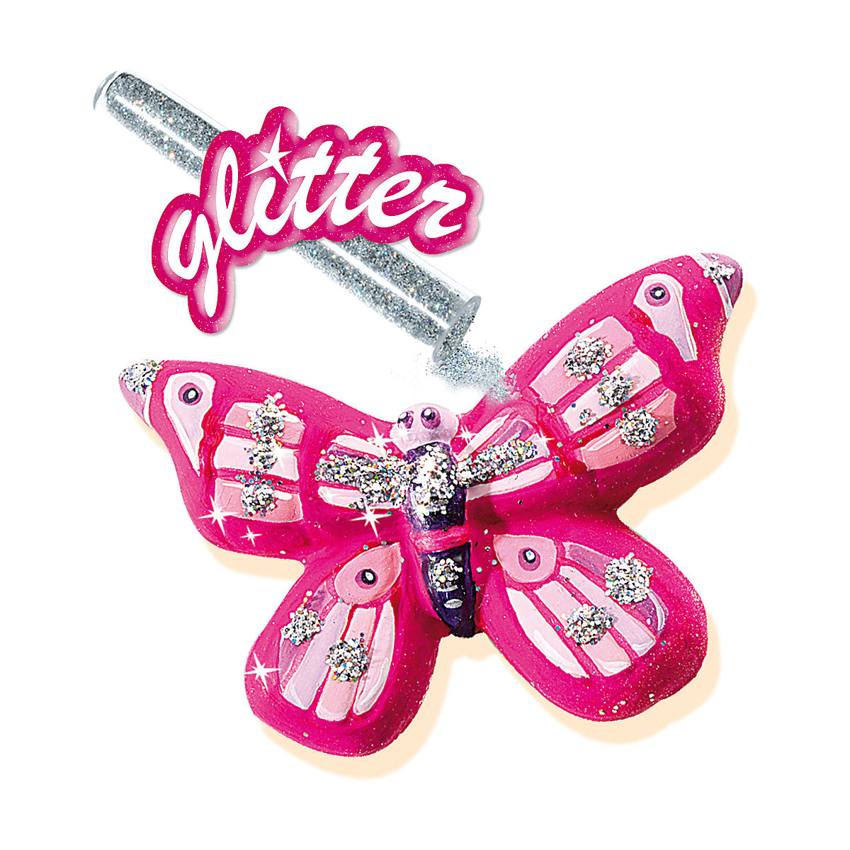 Gießen und Anmalen - Glitzerschmetterlinge