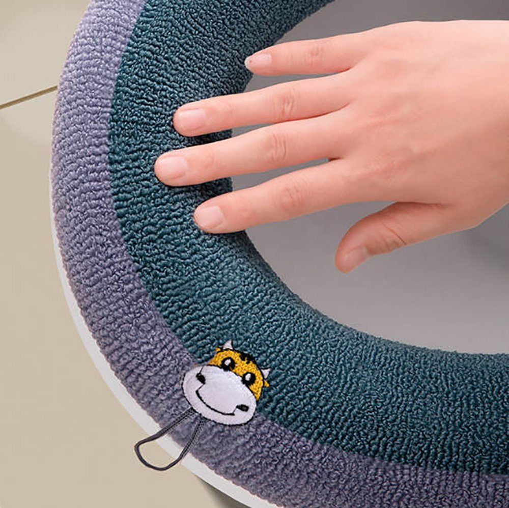 WC-Deckelbezug Heber für weichen Toilettendeckel, Toilettendeckel-Heizung Deliana.home, Höhe 20 mm, Wärmendes Material, Weich und flexibel, Abwaschbar, Polyester-Faser, 1, Weich, waschbar und einfach zu installieren