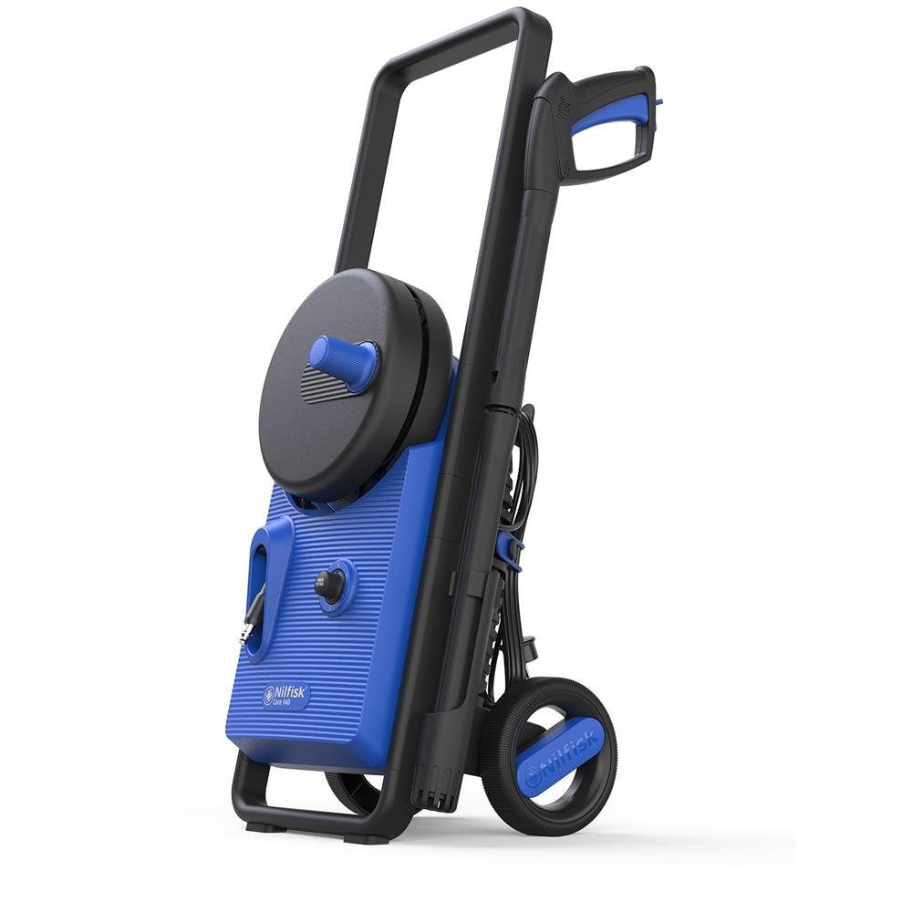 Nilfisk Hochdruckreiniger Core 140-6 PowerControl, Druckregulierung, 6 m, Schlauchtrommel, 140 bar, für Haus Garten und Auto, blau/schwarz