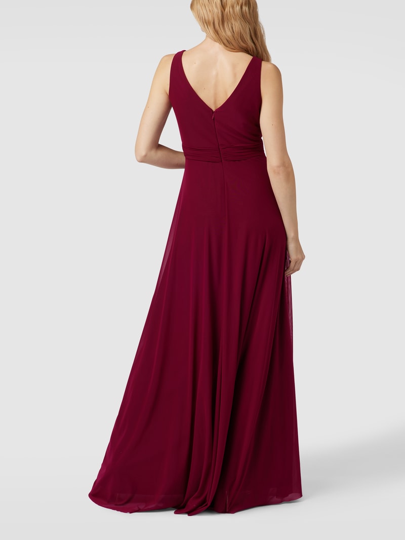 Abendkleid mit Taillenband in kirschrot
