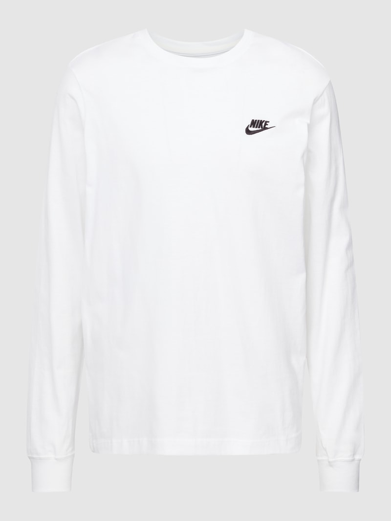 Longsleeve mit Label-Stitching in weiß