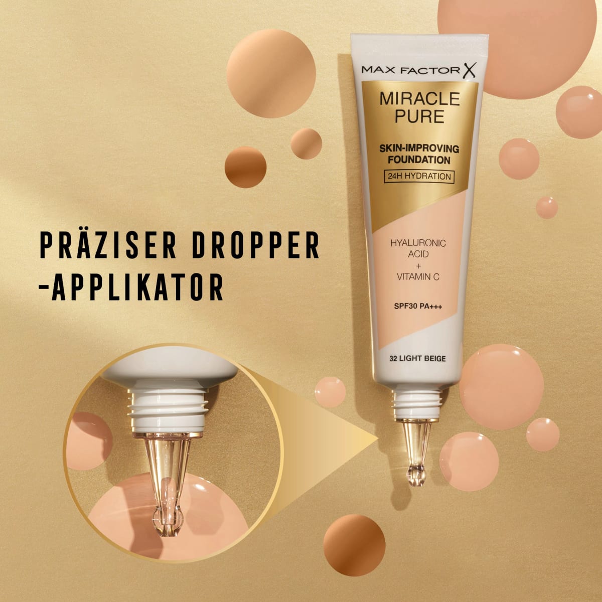 Foundation Miracle Pure Natural 50 Rose, LSF 30, 30 ml