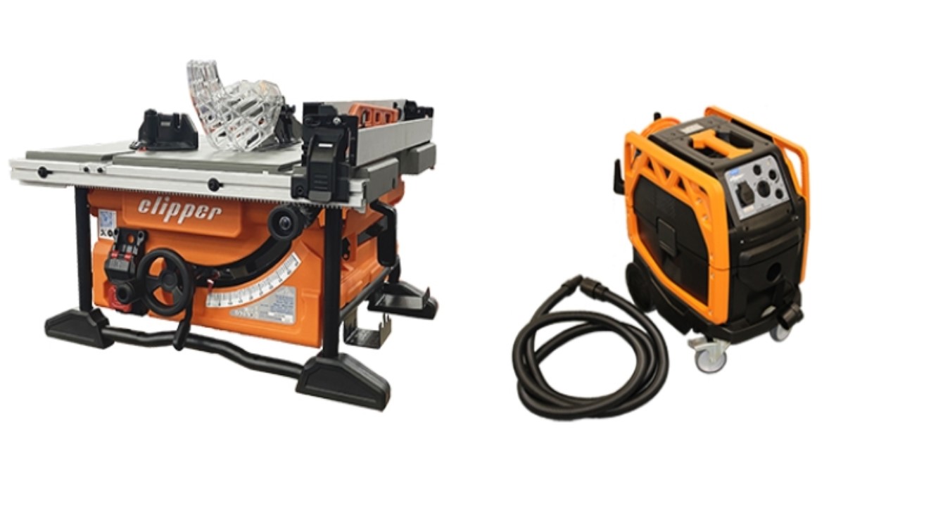 Scie circulaire de table Norton Clipper 70184633154 CWT 255, 255 mm, 1500 W + aspirateur à poussière et eau CV 270