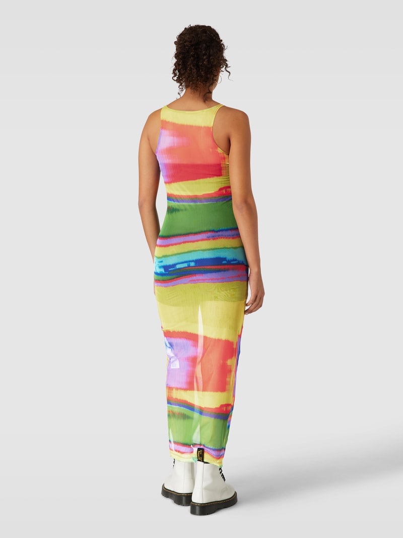 Maxikleid mit Allover-Print in gelb