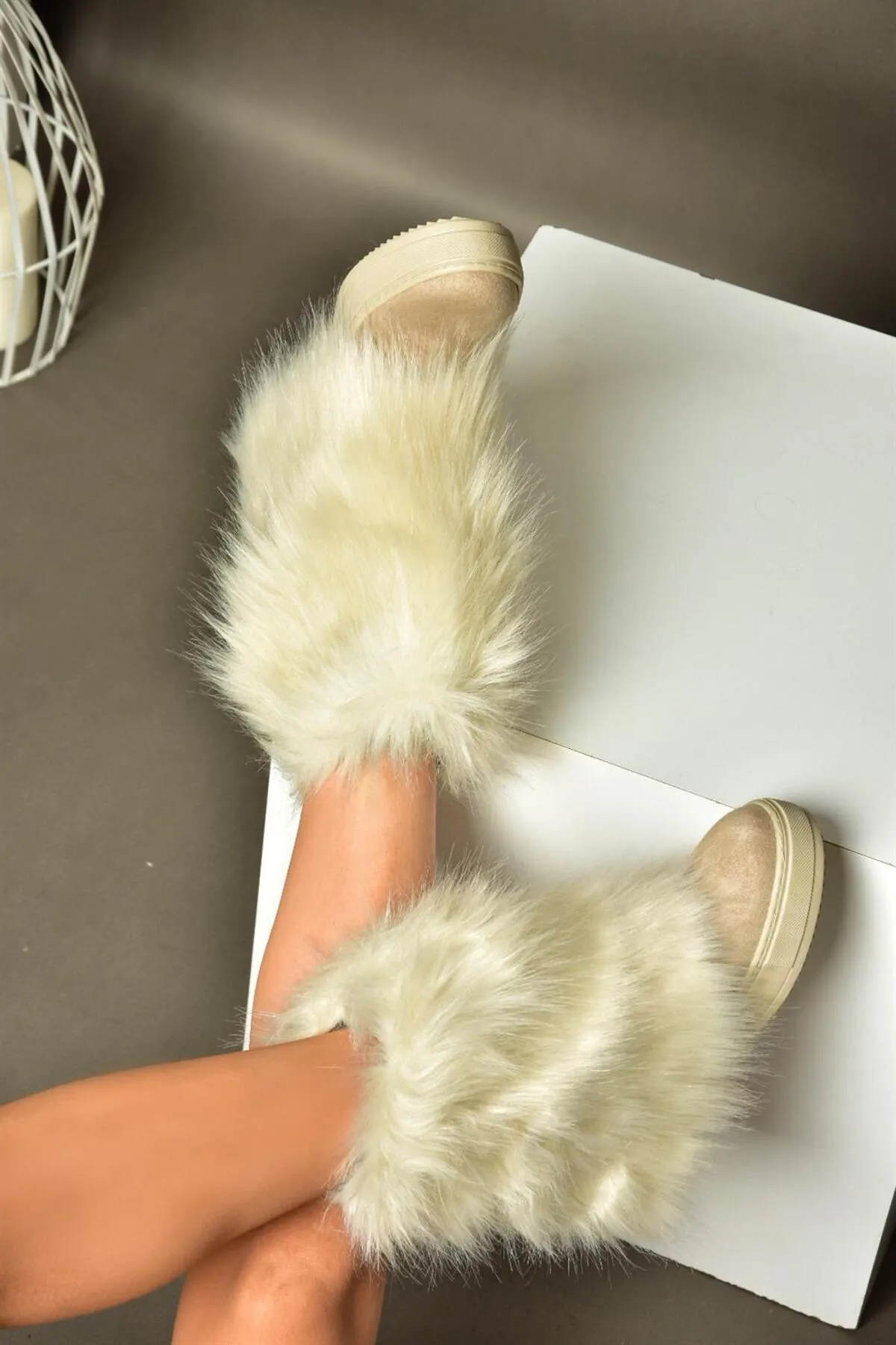 Fox Shoes  R602043002 Beige Wildleder-Damenstiefel mit Keilabsatz