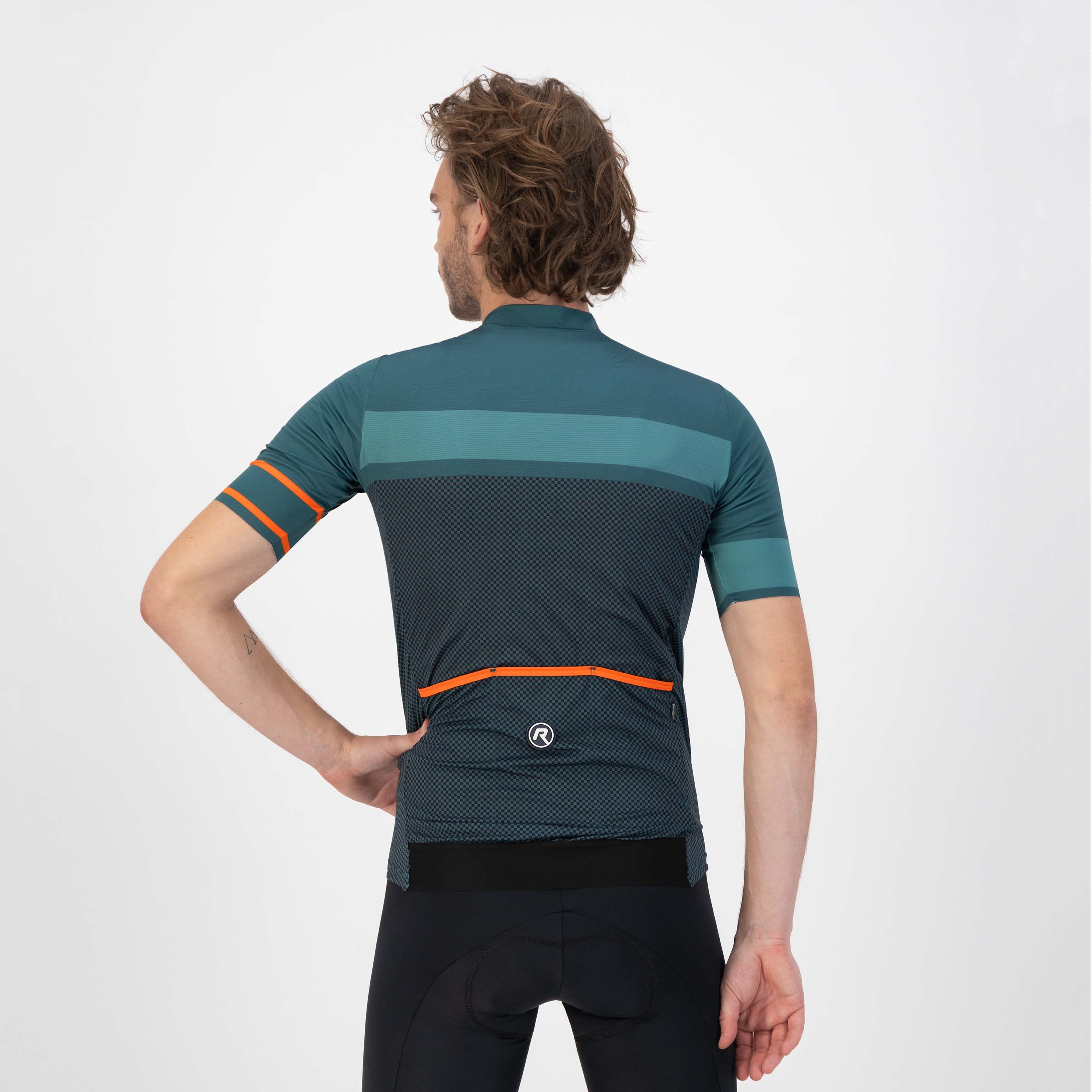 Rogelli Block Grün/Orange Herren Radtrikot Kurzarm