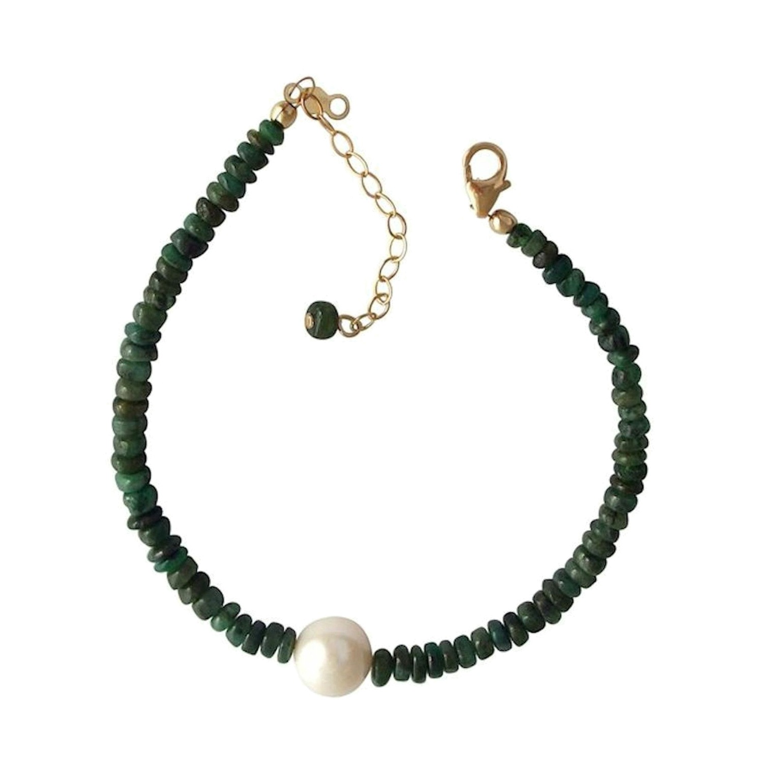 Armband 'Smaragd - Perle'