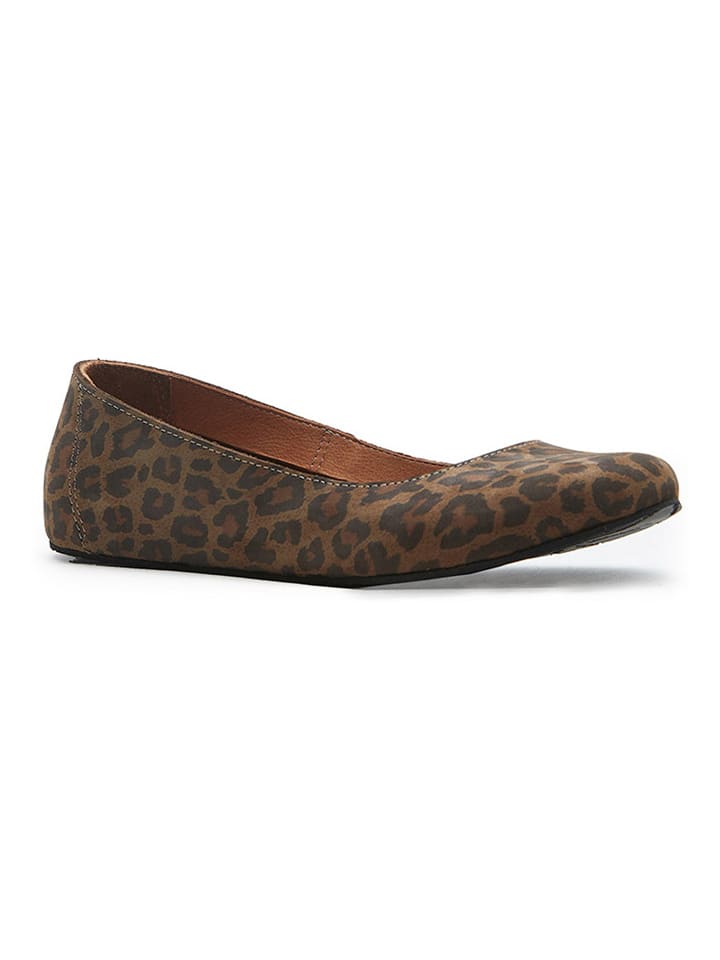 Comfortfusse Leder-Ballerinas in Braun günstig kaufen