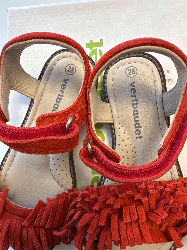 vertbaudet Leder-Sandalen in Rot günstig kaufen 28