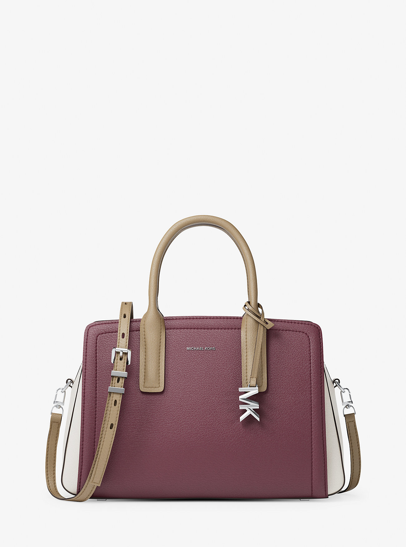 Laila medium fargeblokkert skinnveske – OXBLOOD MLTI
