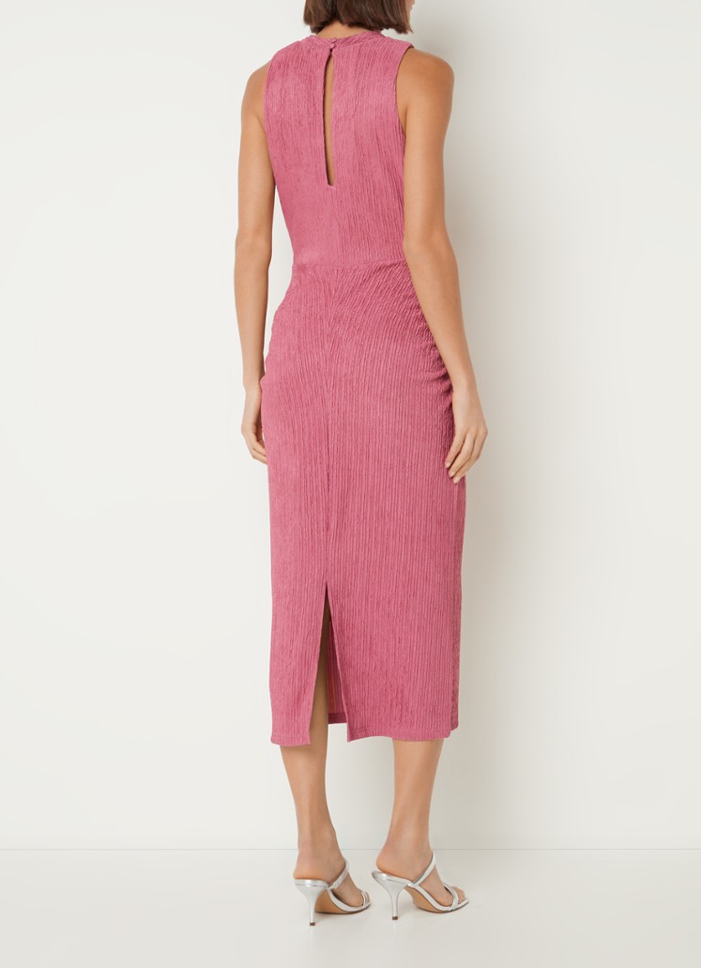 Aaiko Abby midi dress with texture and cut-out detail