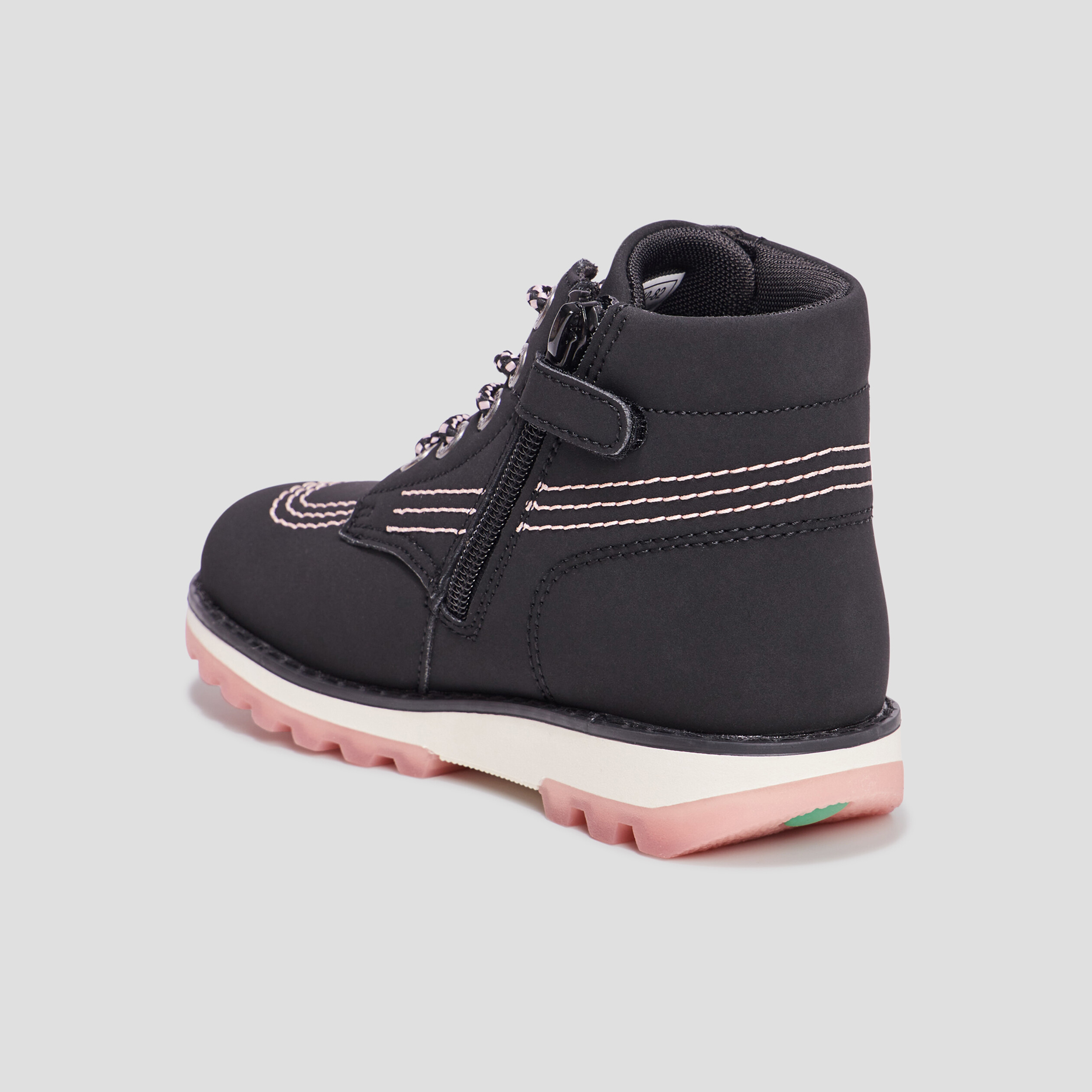 Bottines zippées Kickers Krally noir fille | La Halle