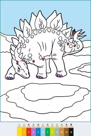 CreArt Malen nach Zahlen ab 5: Dinosaurier