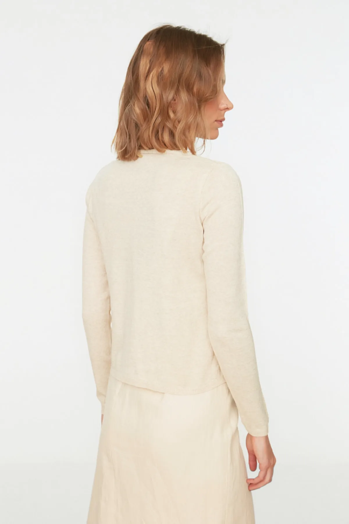 Trendyol Collection  Strickset aus Bluse und Strickjacke in Stein
