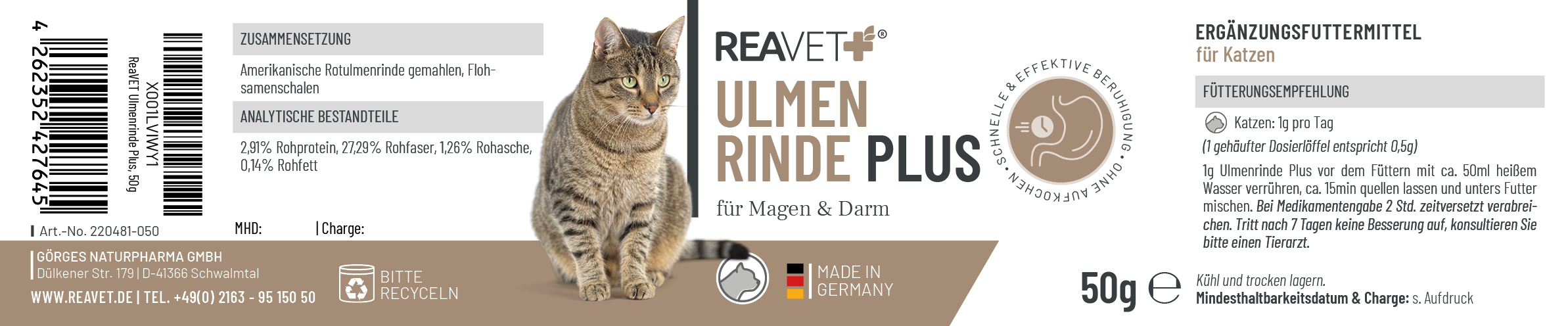 REAVET Ergänzungsfutter & Aufzucht REAVET Ulmenrinde Plus 50g