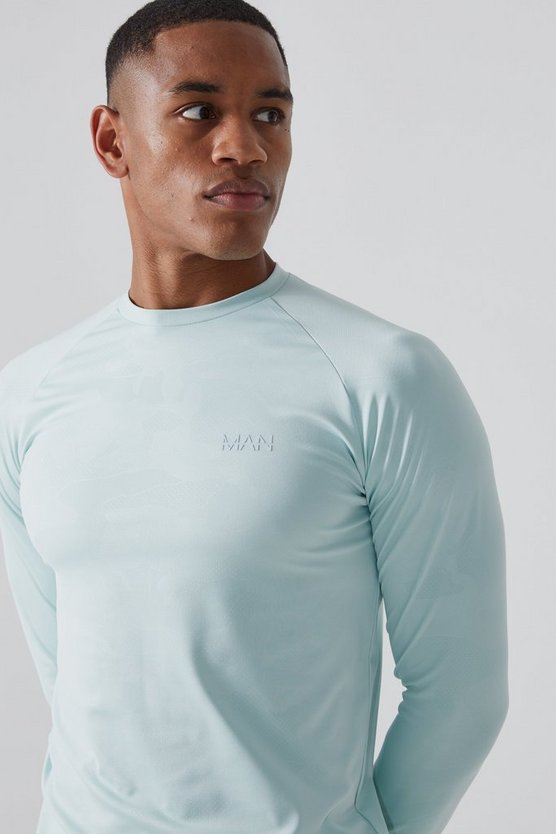 Nahtloses Man Active Oberteil mit Camouflage-Print