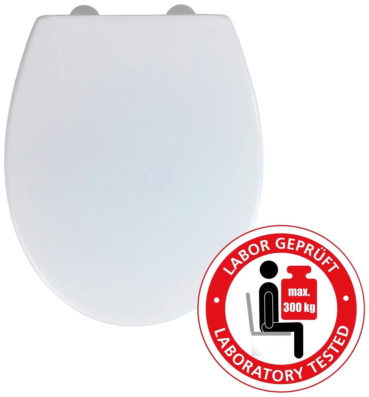 WENKO WC-Sitz Korfu (1-St), Thermoplast weiß, mit Absenkautomatik, bis 300 kg belastbar