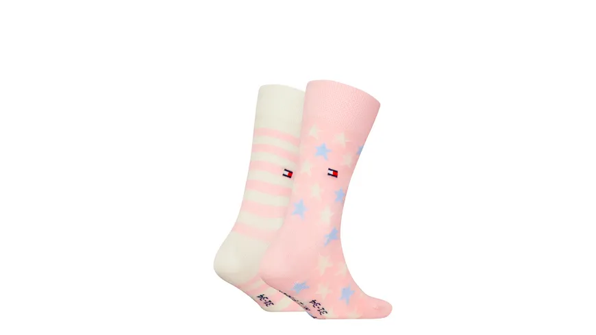 TOMMY HILFIGER Kinder Socken Stars And Stripes 2er Pack pink