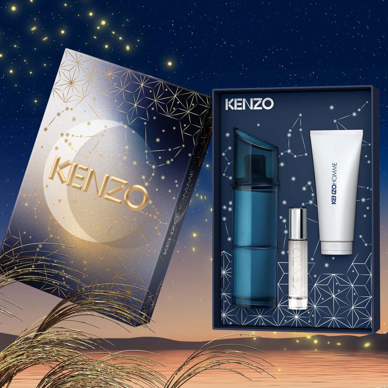 Kenzo Kenzo Homme Coffret Eau de Toilette 110 ml + Gel Douche 75 ml + Vaporisateur de Voyage 10 ml