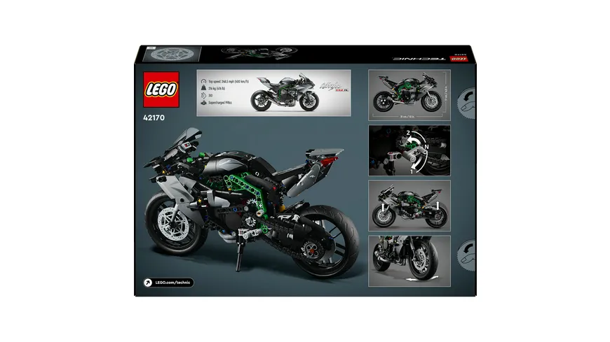 LEGO 42170 | Technic Kawasaki Ninja H2R Motorrad 42170, Geschenk für Kinder